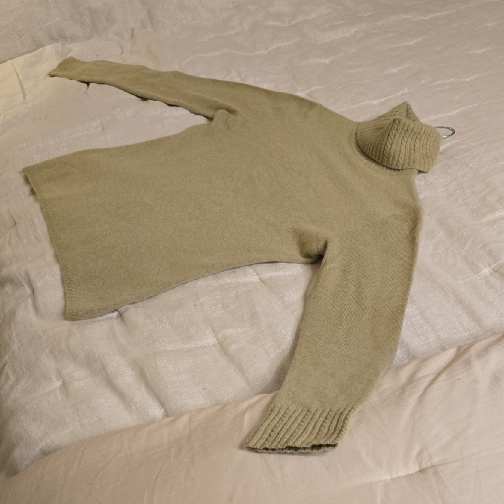Cashmere Geneva Women's Soft Green Turtleneck Sweater - Picture 6 of 13